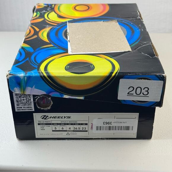HEELYS Pro 20 Girls Skate Roller Sneakers Shoe Youth Size 5 Light Pink/Rainbow - Picture 2 of 11